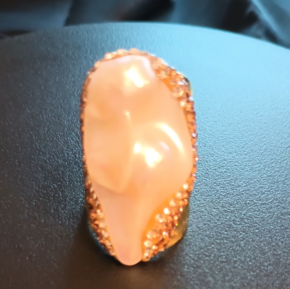 14k. Gold Plated Freshwater Pearl Baroque Ring - Picture 3 of 14